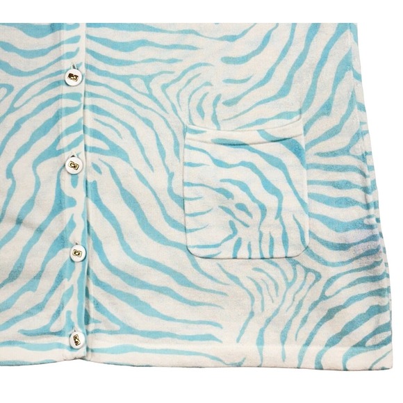 J. McLaughlin Zebra Print Cardigan Light‎ Blue Modal/Cotton Blend Button Up M - Picture 4 of 11